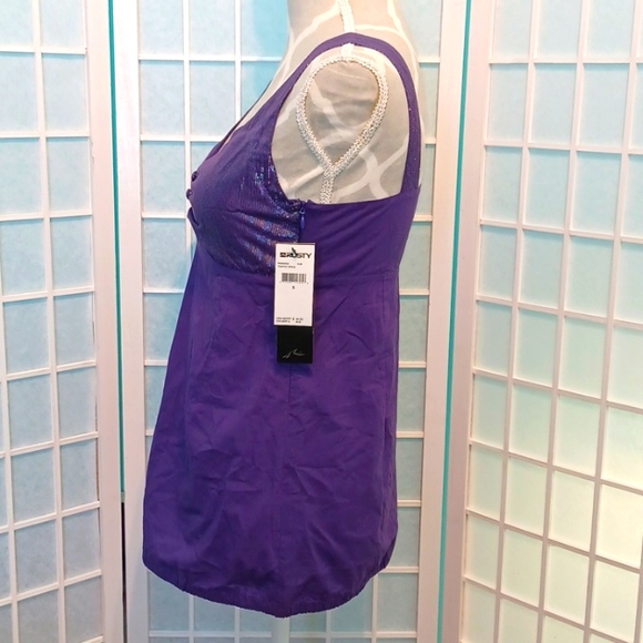 NEW! Rusty Brand Detailed tank top purple with silver (5305) - Picture 2 of 7